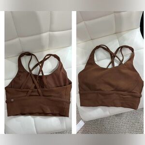 Roasted brown lululemon Energy longline Bra ribbed, medium support